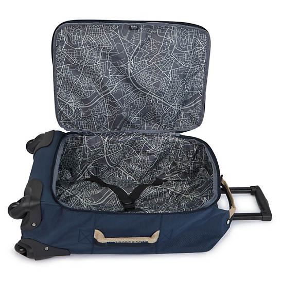 Kipling Darcey Small Printed Carry-On Rolling Koffers Blauw | BE 1741NW